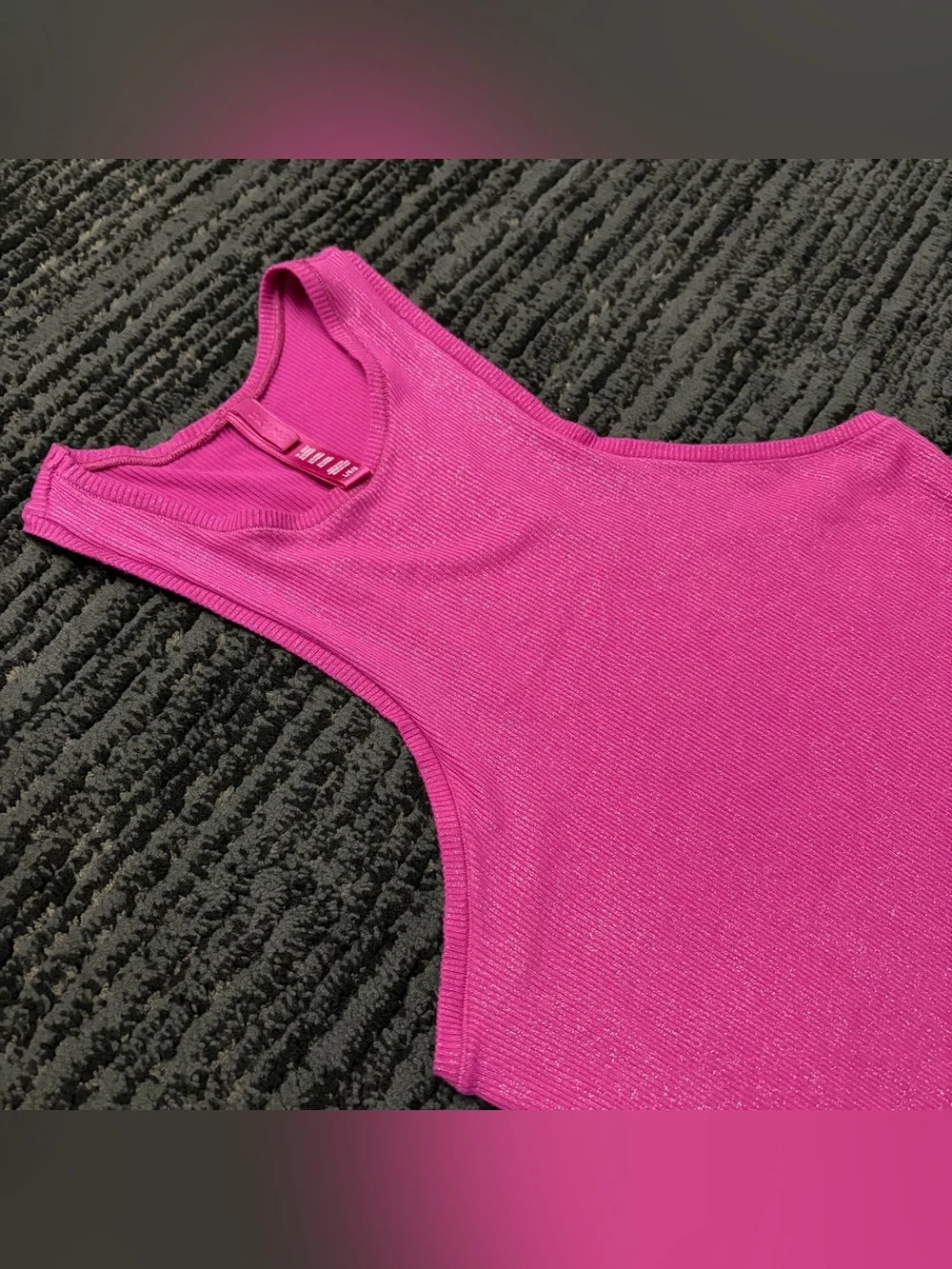 SKIMS Soft Lounge Racerback Fuschia Foil Shimmer Bodycon Maxi Dress - Picture 4 of 6